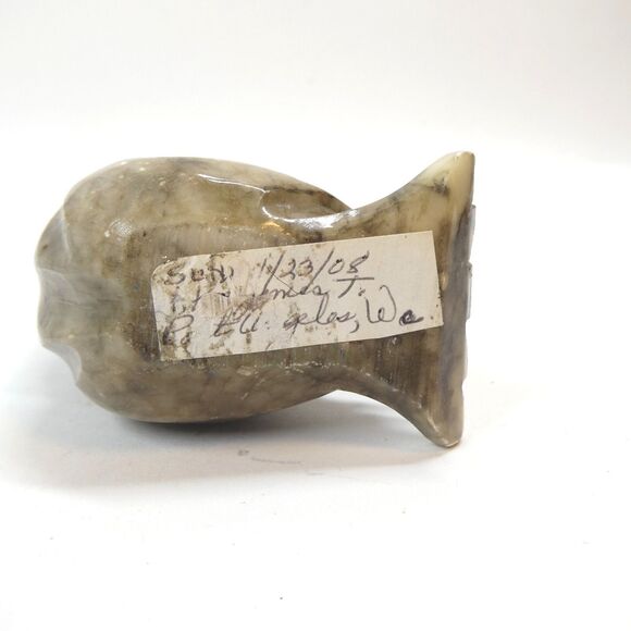 Owl Figurine Carved Stone Marble Paperweight Vintage Retro 1970s - Picture 8 of 11